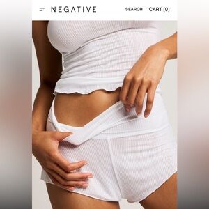 Women's White Ribbed Sleepwear Set